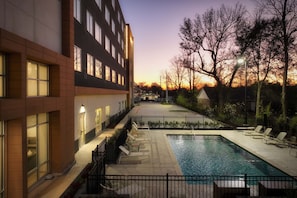 Outdoor pool, open 6:00 AM to 11:00 PM, pool umbrellas, sun loungers