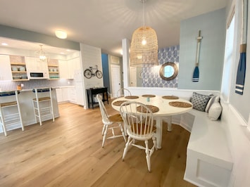 kitchen table with a built in lazy Susan great for game nights!