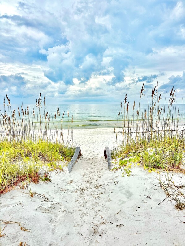 On the beach, beach towels