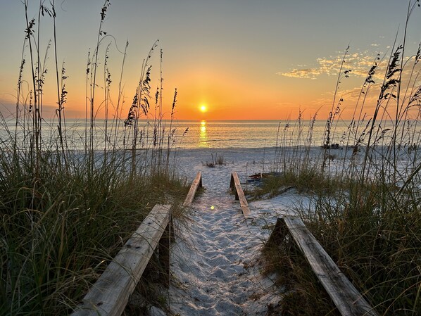 On the beach, beach towels
