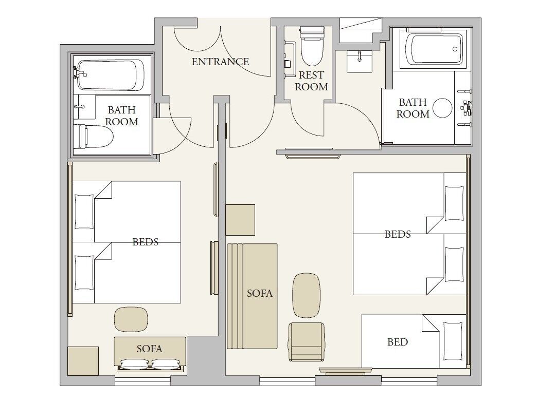adjoining family room (fourth room + twin room) | 1 bedroom, in-room safe, free wifi, bed sheets