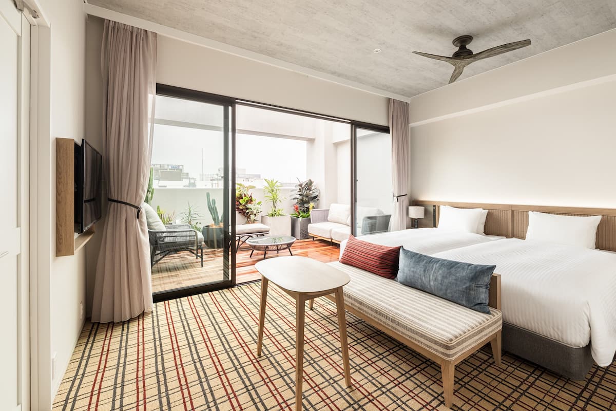 executive twin room (terrace with a private open-air bath) | 1 bedroom, in-room safe, free wifi, bed sheets