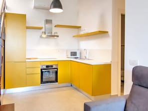 Fridge, oven, stovetop, espresso maker