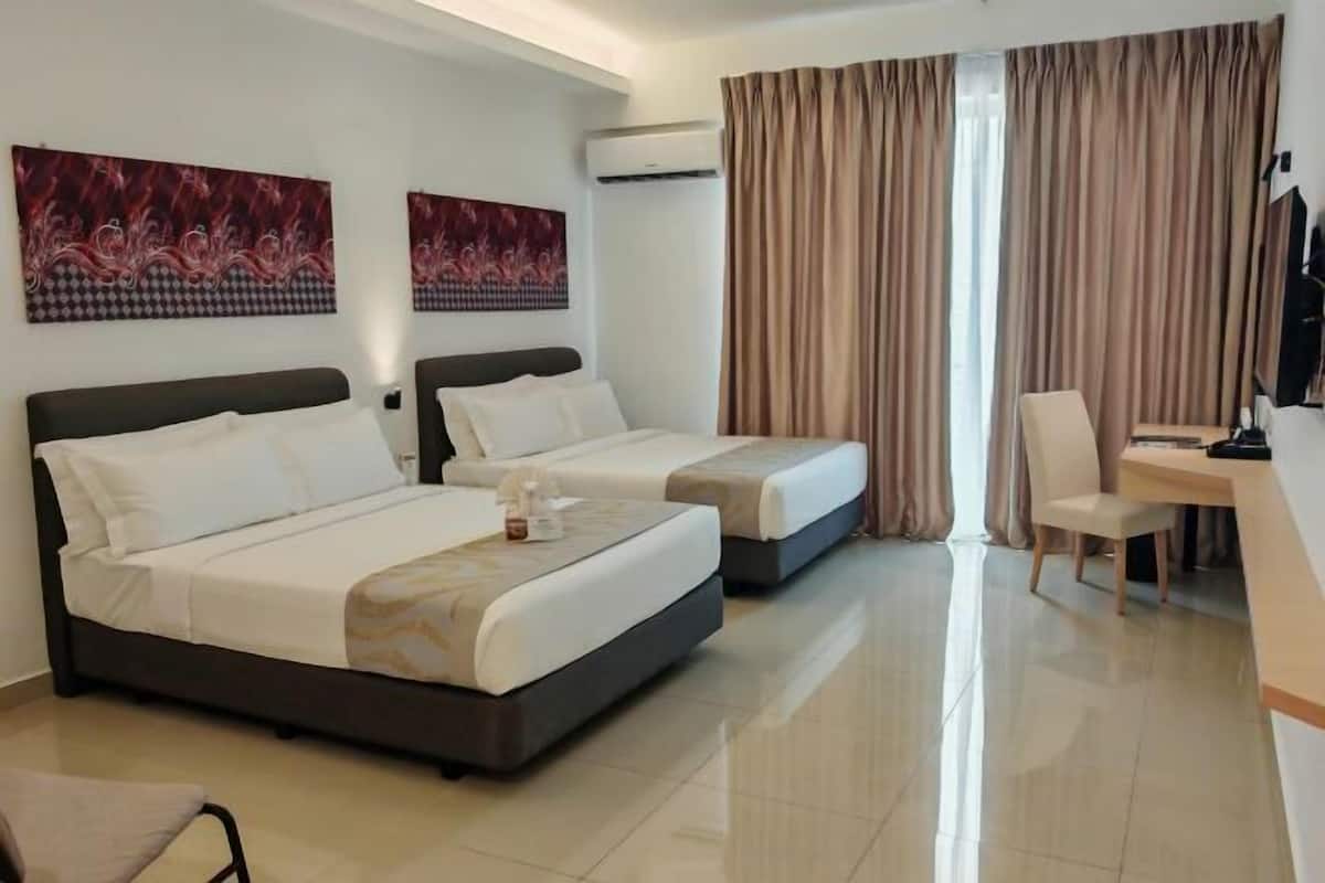 Desk, free WiFi, bed sheets