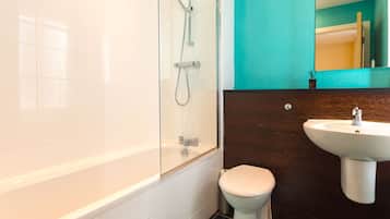 Bathtub, hair dryer, towels
