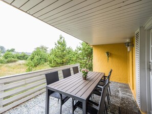 Outdoor dining - 6 Person Holiday Home in Vejers Strand (Vejers Strand)