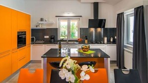 Coffee/tea maker, fridge, microwave, oven - Beautiful Detached Villa With Private Pool, Terrace and Spacious Garden (Tinjan)