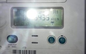 A digital display with '435 kWh' and 'DK-8400' visible. - Holiday Home in Holstebro (Holstebro)