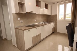 Kühlschrank, Mikrowelle, Herdplatte, Geschirrspüler