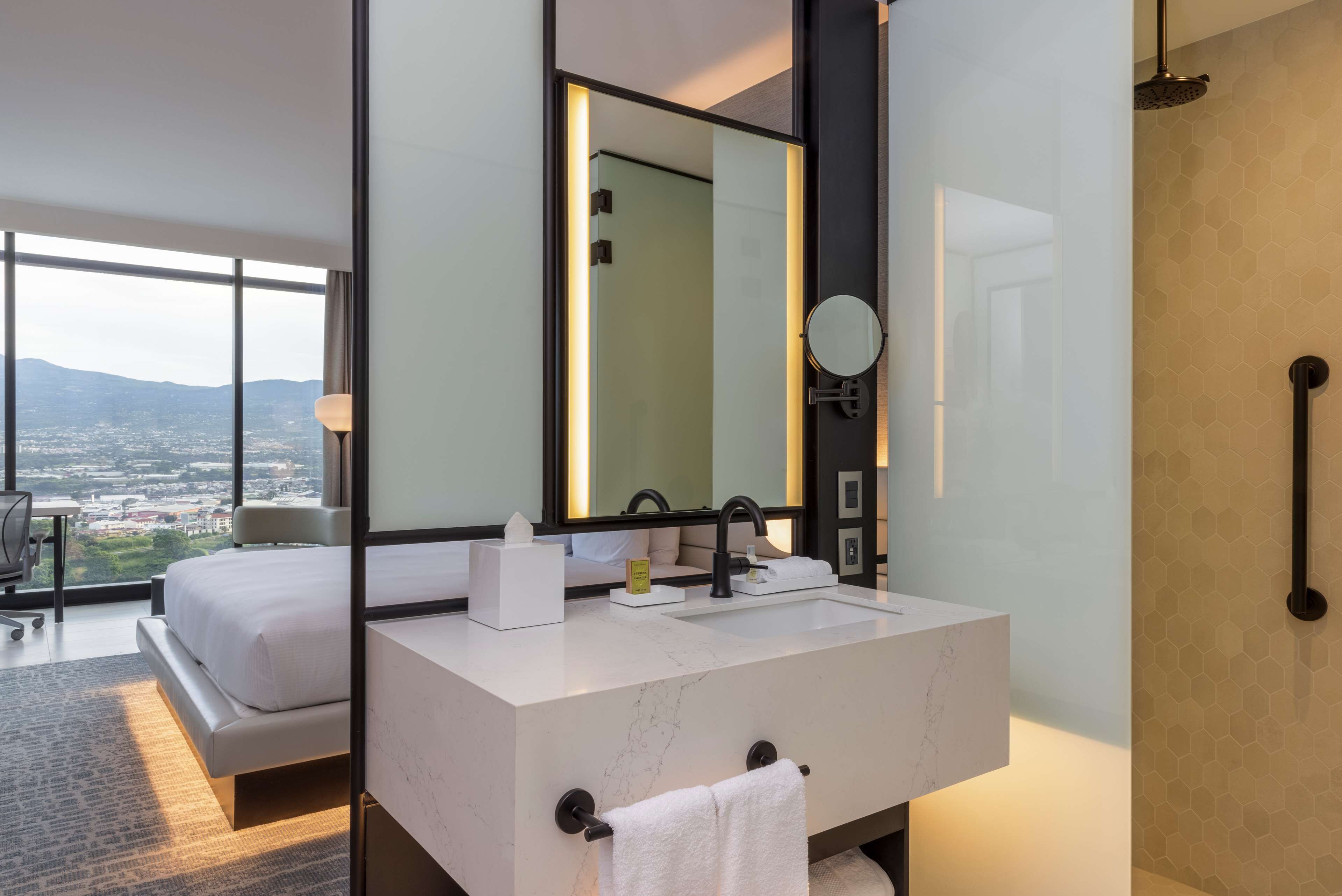 room, 1 king bed, balcony | bathroom shower