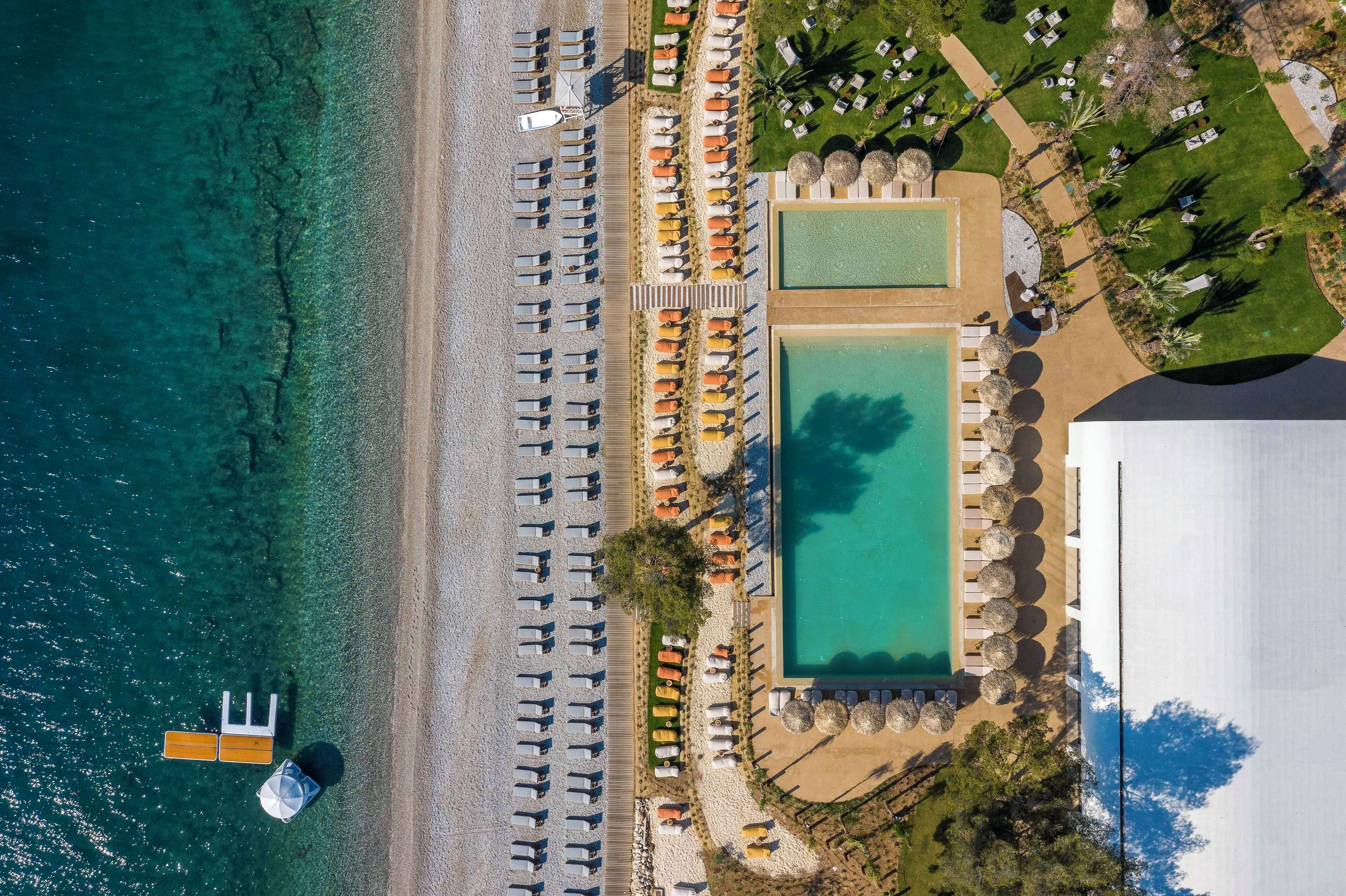 Outdoor pool, sun loungers