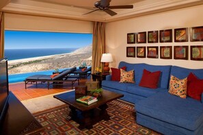 TV, fireplace, offices - Superb 3BR Villa Great view at Cabo San Lucas (Cabo San Lucas)
