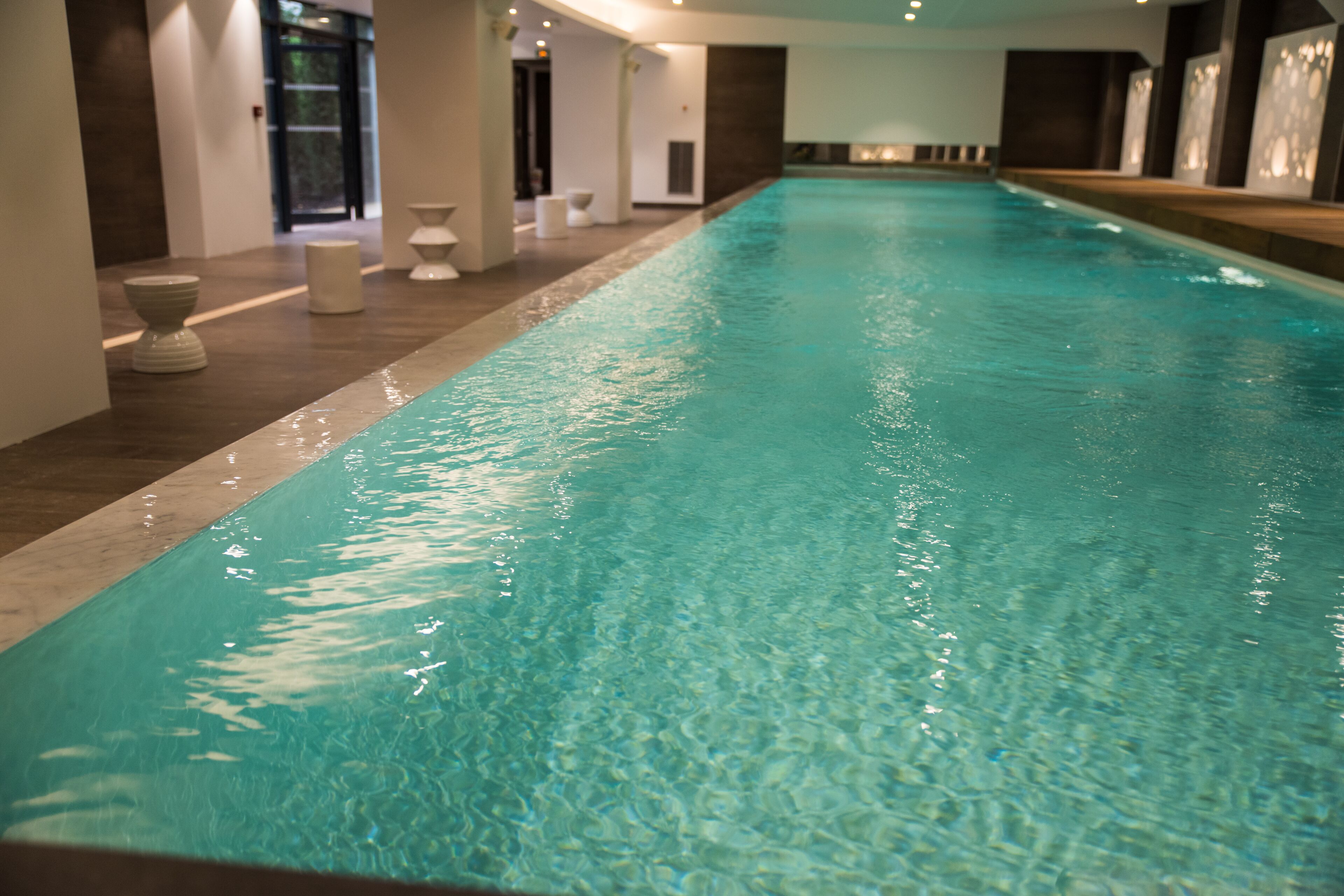indoor pool, open 8:00 am to 10:00 pm, pool loungers