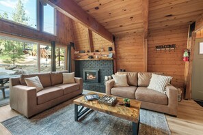 TV connectée, cheminée, jeux vidéo, lecteur de DVD