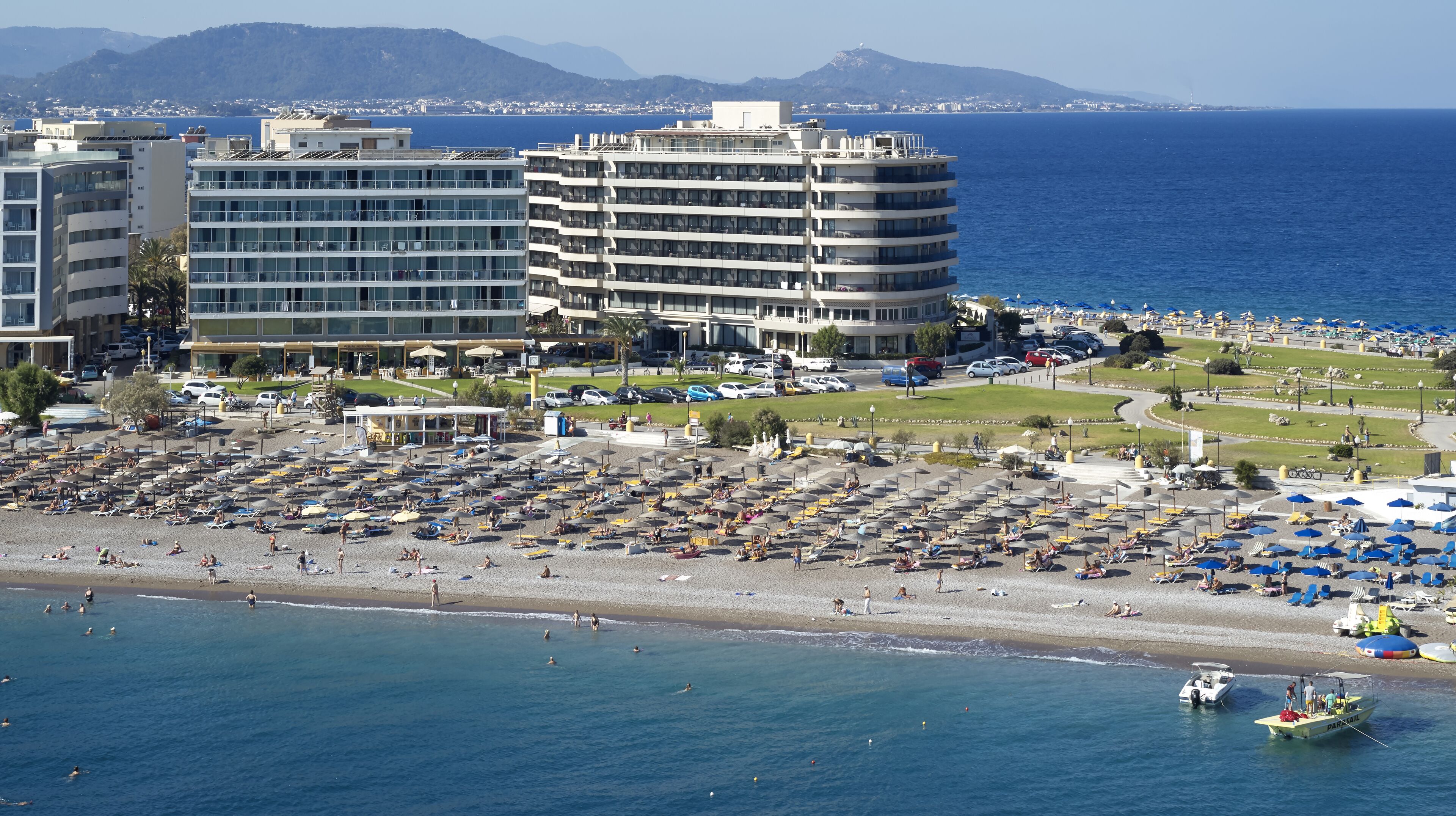 on the beach, beach towels