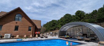 Indoor/Outdoor Pool, 2 Story Game Room, Luxury Log Estate 