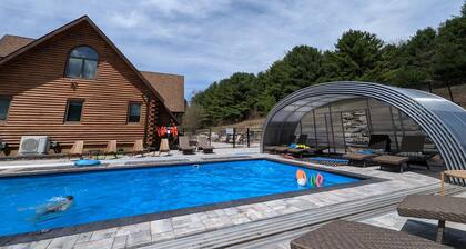 Indoor/Outdoor Pool, 2 Story Game Room, Luxury Log Estate