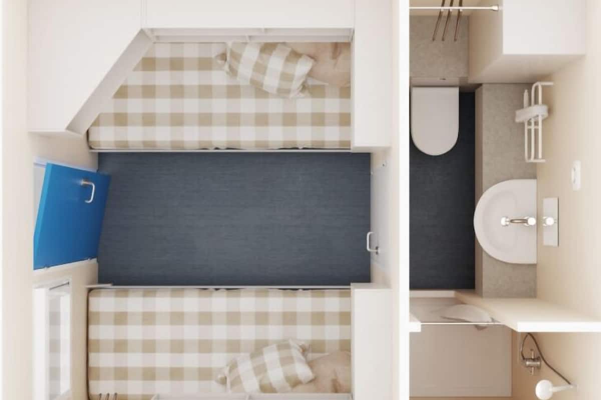 Habitación básica con 2 camas individuales | Wifi gratis y ropa de cama