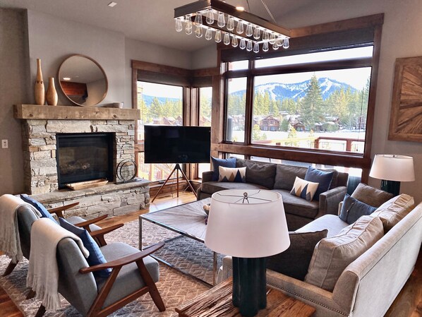 TV, fireplace, computer monitors, printers