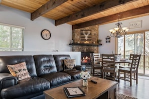 Smart TV, fireplace, video games
