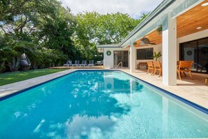 Outdoor pool, a heated pool