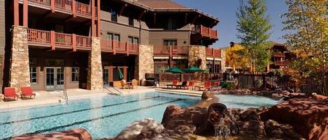 Outdoor pool, a heated pool