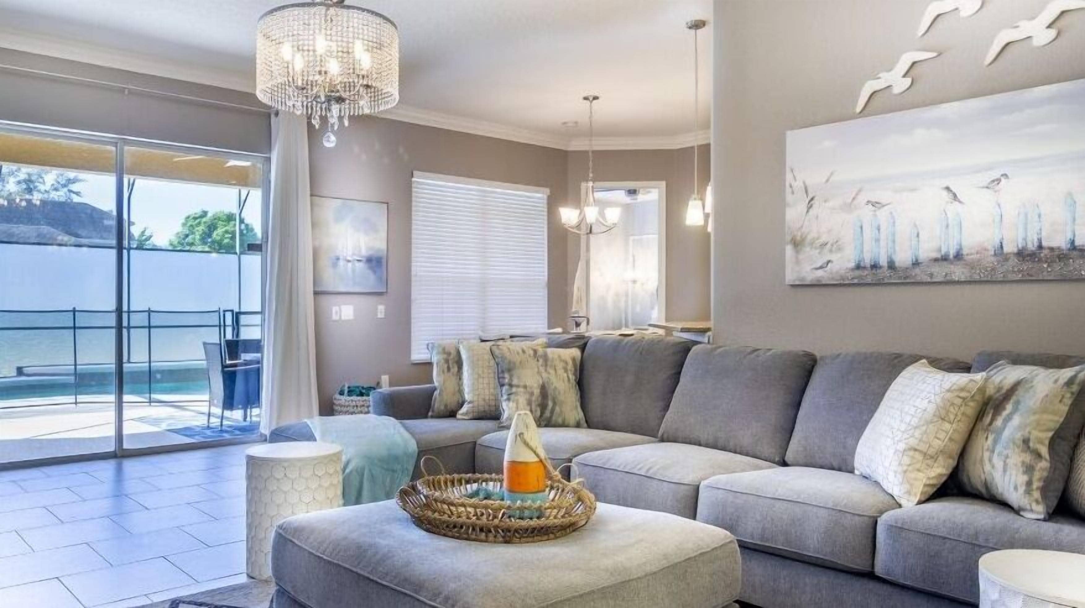 Smart TV, fireplace, video games, DVD player