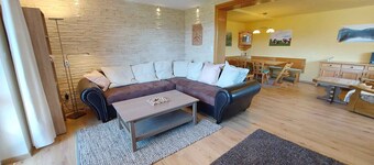 Holiday apartment with a view over the village to the mountains