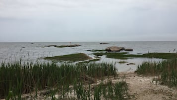 Espreguiçadeiras, toalhas de praia