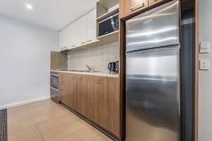 Microwave, stovetop, electric kettle, toaster