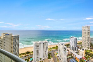 Overlooking the ocean, this hotel offers stunning views of the shoreline from its modern, multi-level design.