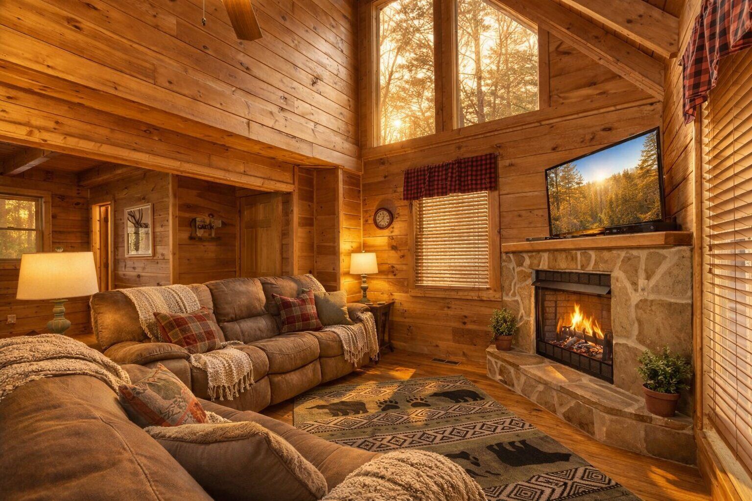 Télévision, cheminée, jeux vidéo, baby-foot