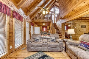 TV, fireplace, video games, table football