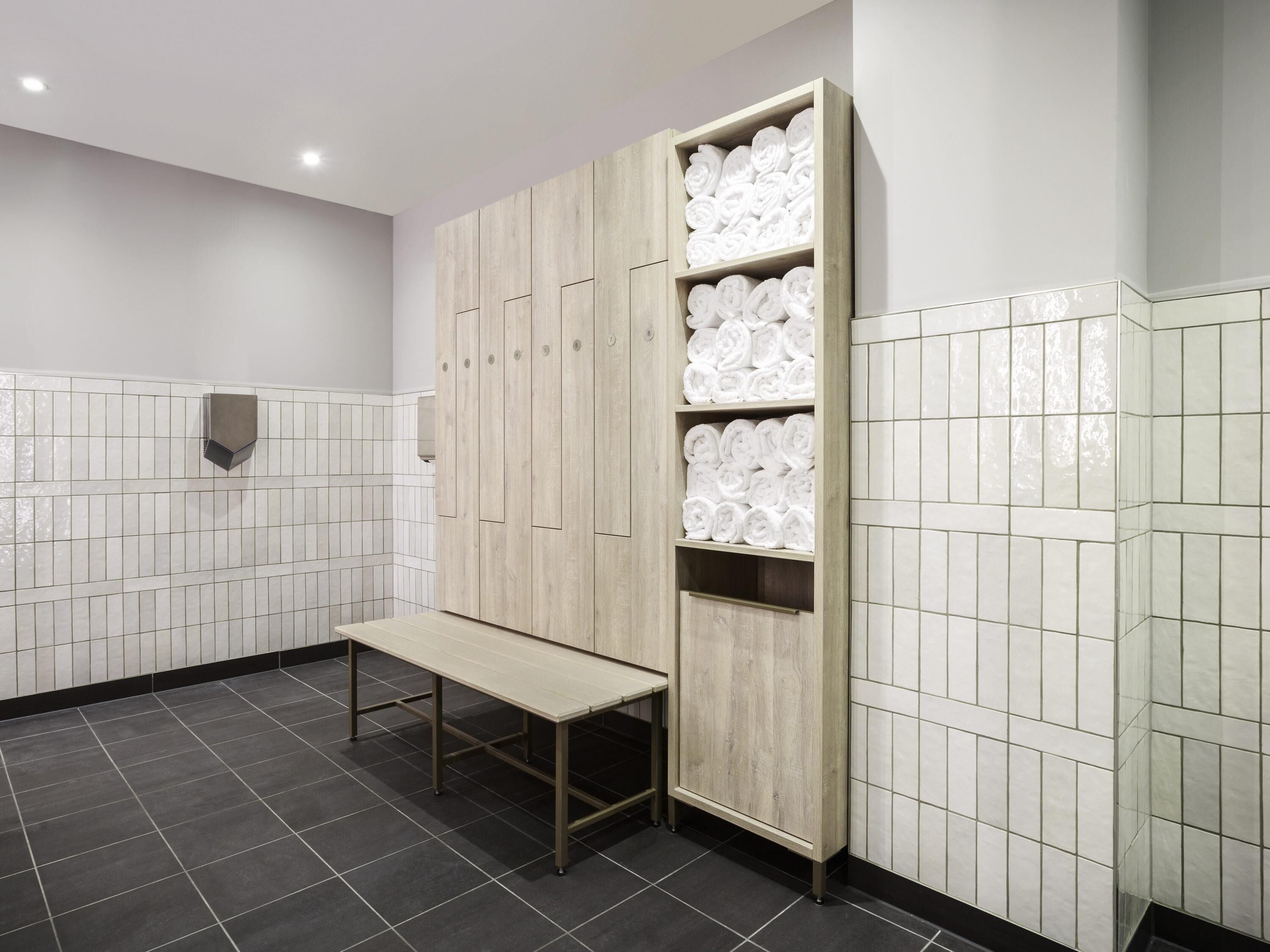 indoor pool, pool loungers