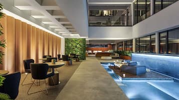 Champagne bar, garden views, open daily