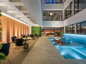 Champagne bar, garden views, open daily