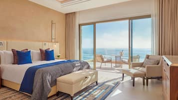 Suite, 2 habitaciones, vistas al mar | 1 dormitorio y ropa de cama de alta calidad