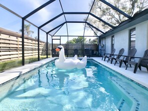 Outdoor pool, a heated pool