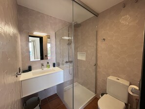 Ducha, secador de pelo, toallas