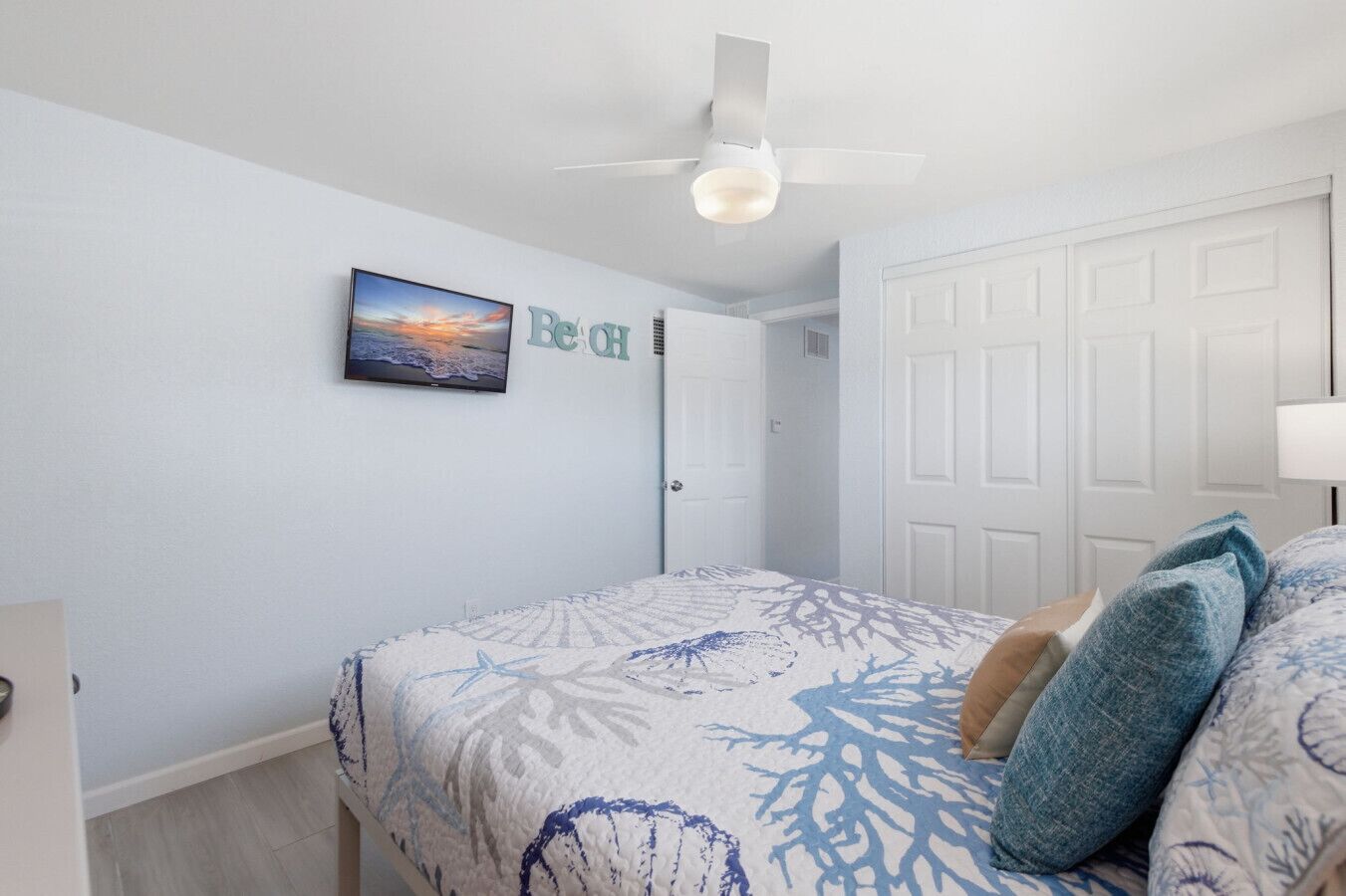 1 bedroom, desk, iron/ironing board, travel crib