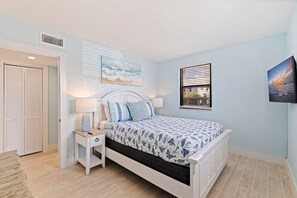 1 bedroom, desk, iron/ironing board, travel cot