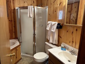 Shower, jetted bath