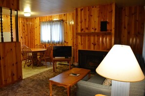 TV, fireplace, DVD player