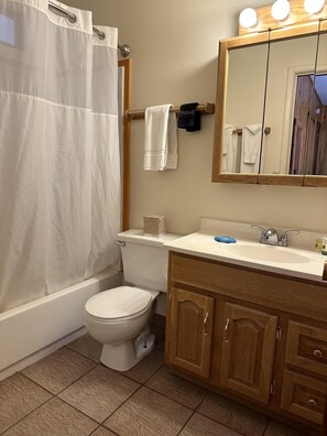 Ensemble douche/baignoire, sèche-cheveux