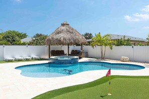 Piscine extérieure, piscine chauffée