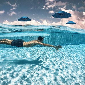 Outdoor pool, a heated pool