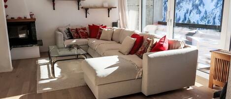 Televisor, llar de foc i reproductor de DVD