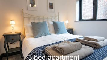 3 bedrooms, iron/ironing board, travel cot, WiFi