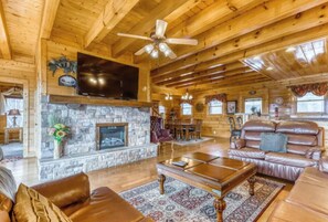 TV, fireplace, DVD player