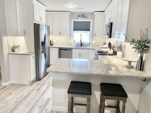 Fridge, microwave, oven, stovetop - Hot Tub, Private Beach, Screened Porch Backyard Oasis, Close to all! (North Cape May)